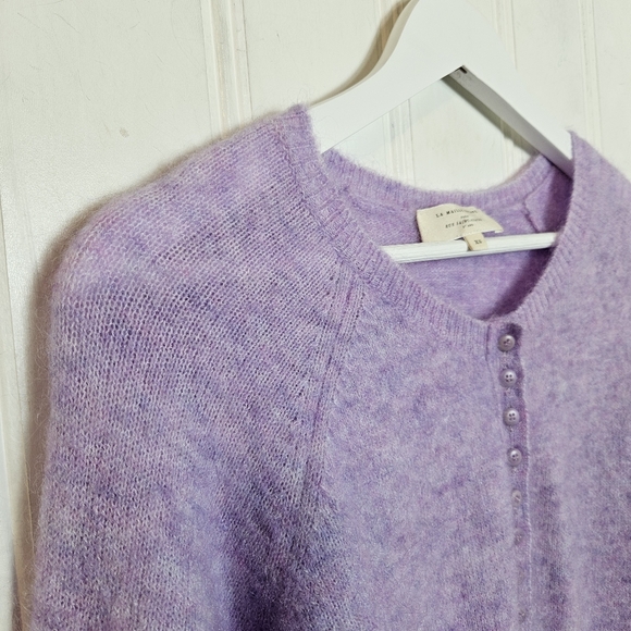 Sézane Léon Jumper Lilac Size XS Mohair Wool Balloon Sleeve Parisian Chic - Picture 5 of 13